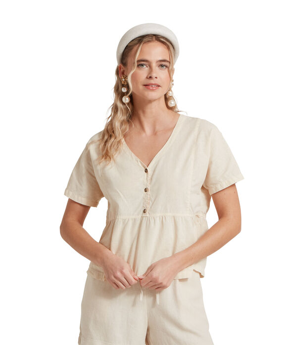 Schoffel Lavenham Linen Top: Oat