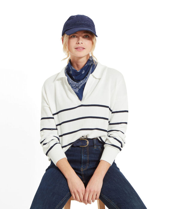 Schoffel Roseland Jumper: Soft White/ Navy