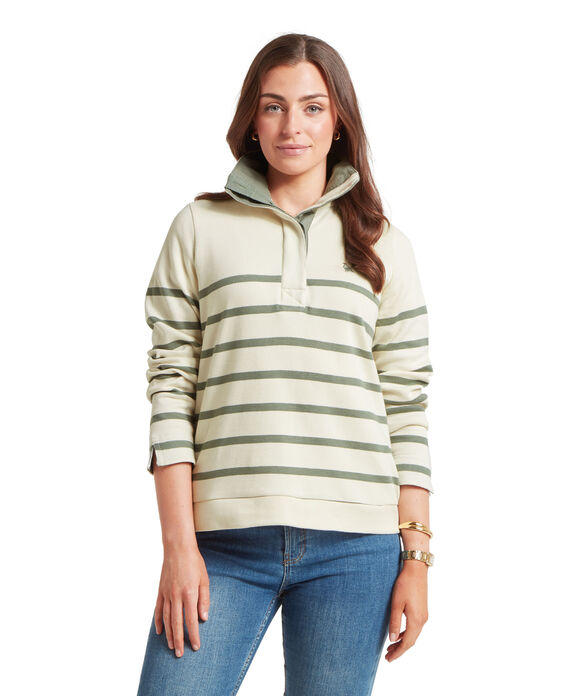 Schoffel Sandown Sweatshirt: Pale Stone/ Agave Green