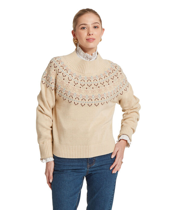 Schoffel Tresness Fairisle Jumper: Port/ Lake Blue