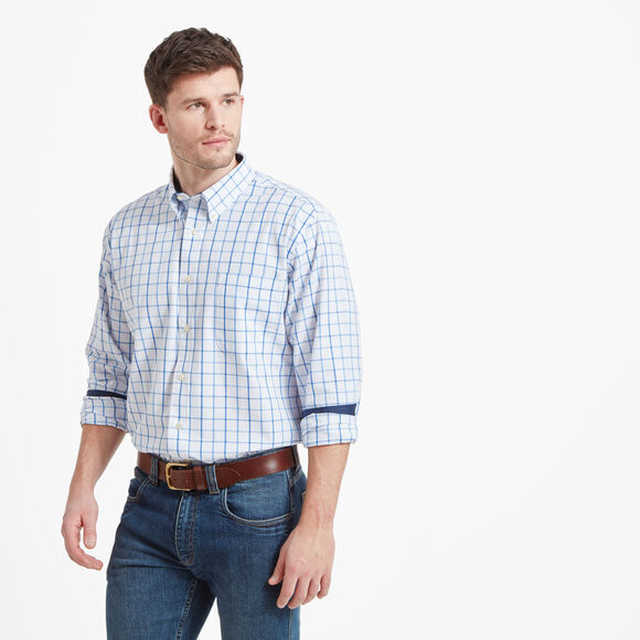 Schoffel Brancaster Shirt: Blue Check