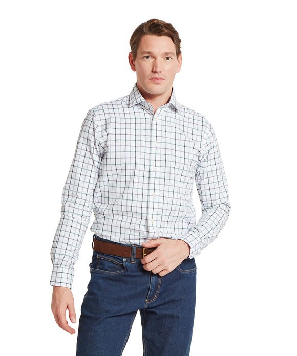 Schoffel Baconsthorpe Tailored Shirt: Deep Purple Check