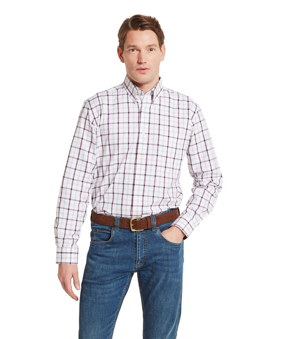 Schoffel Brancaster Classic Shirt: Beetroot Check